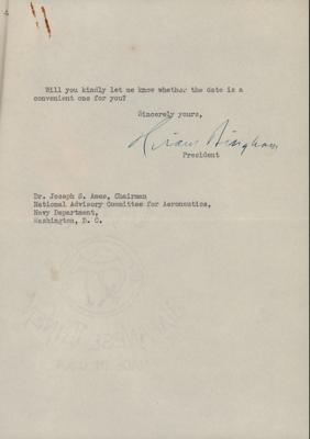 Lot #161 Hiram Bingham III (2) Typed Letters Signed - Image 3