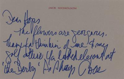 Lot #675 Jack Nicholson Autograph Letter Signed to