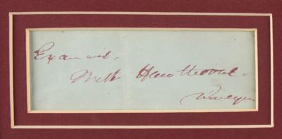 Lot #458 Nathaniel Hawthorne Signature
