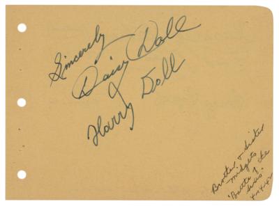 Lot #692 Sideshow Performers: Harry Earles and Daisy Earles Signatures - Image 1