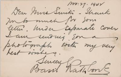 Lot #685 Basil Rathbone Autograph Letter Signed - Image 1