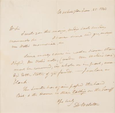 Lot #287 Daniel Webster Autograph Letter Signed - Image 2