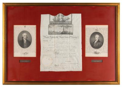 Lot #3 James Madison and James Monroe Document Signed as President and Secretary of State - Image 1