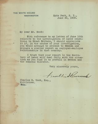 Lot #84 Franklin D. Roosevelt Typed Letter Signed