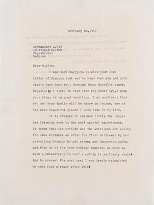 Lot #106 Albert Einstein Typed Letter Signed
