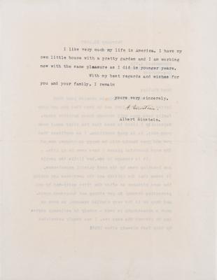 Lot #106 Albert Einstein Typed Letter Signed - Image 2