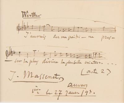 Lot #540 Jules Massenet Autograph Musical Quotation Signed - Image 2