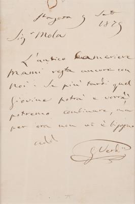 Lot #509 Giuseppe Verdi Autograph Letter Signed - Image 2