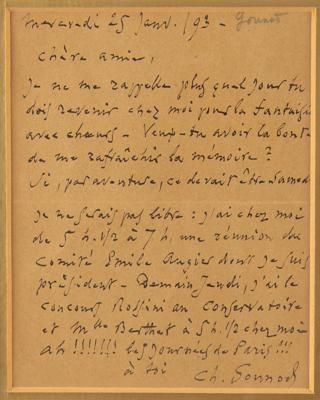 Lot #533 Charles Gounod Autograph Letter Signed - Image 2