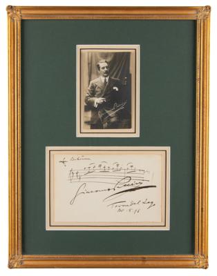 Lot #501 Giacomo Puccini Autograph Musical Quotation Signed - Image 1