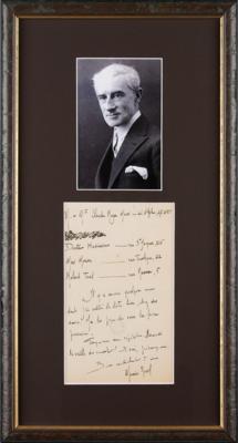 Lot #504 Maurice Ravel Autograph Letter Signed - Image 1