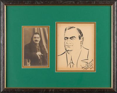 Lot #494 Enrico Caruso Signed Sketch - Image 1