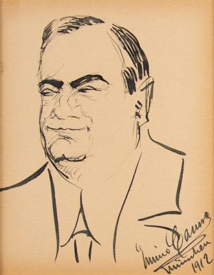 Lot #494 Enrico Caruso Signed Sketch - Image 2