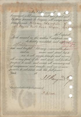 Lot #99 J. Pierpont Morgan Document Signed - Image 2