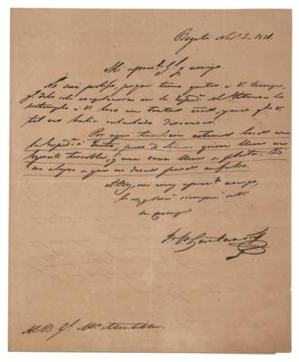 Lot #123 Francisco de Paula Santander Autograph Letter Signed - Image 1