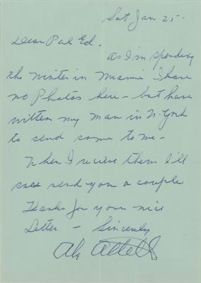 Lot #728 Abe Atell Letter Signed