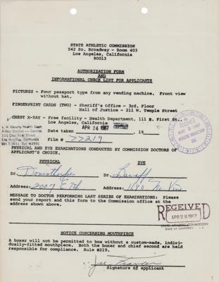 Lot #742 Joe Frazier Document Signed