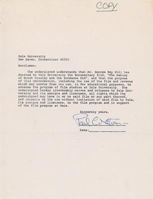 Lot #673 Paul Newman Document Signed