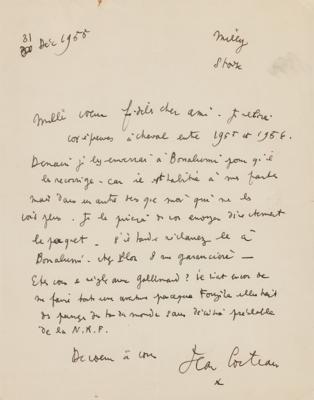 Lot #451 Jean Cocteau Autograph Letter Signed - Image 1