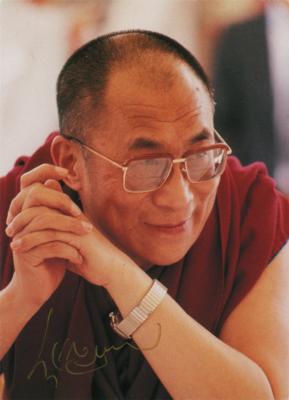 Lot #177 Dalai Lama Signed Photograph - Image 1