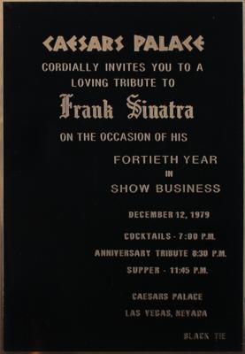 Lot #693 Frank Sinatra: Caesars Palace Invitation