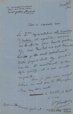 Lot #437 Gustave Flaubert Autograph Letter Signed