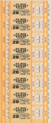 Lot #573 Elvis Presley Sheet of Unperforated 1977 Concert Tickets - Image 1