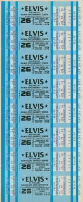 Lot #574 Elvis Presley Sheet of Unperforated 1977 Concert Tickets - Image 1