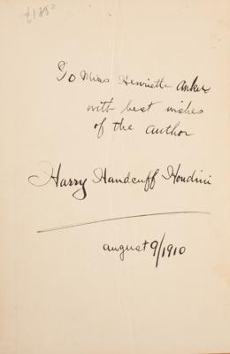 Lot #587 Harry Houdini Signed Book - Image 2