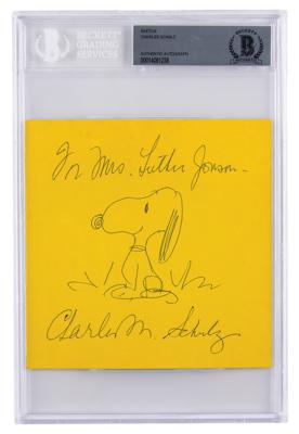 Lot #424 Charles Schulz Signed Sketch - Image 1