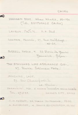 Lot #139 Howard Carter's Handwritten Address Book - Image 2