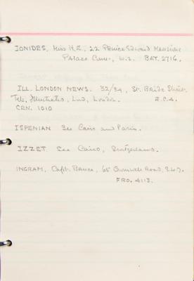 Lot #139 Howard Carter's Handwritten Address Book - Image 4