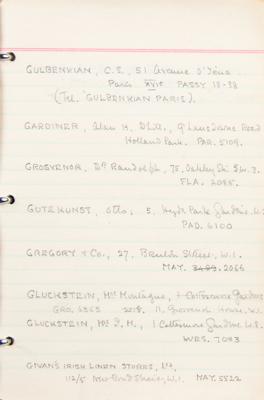 Lot #139 Howard Carter's Handwritten Address Book - Image 5