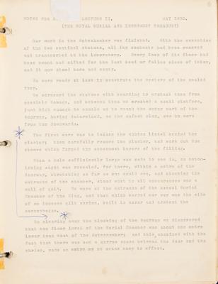 Lot #136 Howard Carter's Hand-Annotated Lecture Notes - Image 7