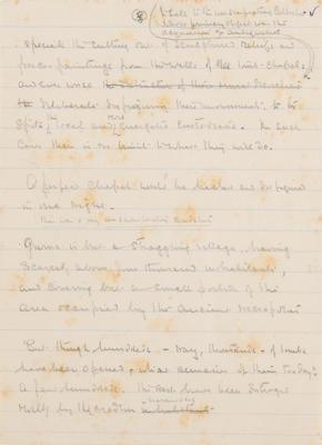 Lot #134 Howard Carter Handwritten Autobiographical Notes - Image 2