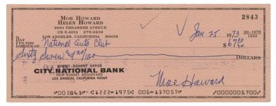 Lot #704 Three Stooges: Moe Howard Signed Check