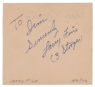 Lot #703 Three Stooges: Larry Fine Signature