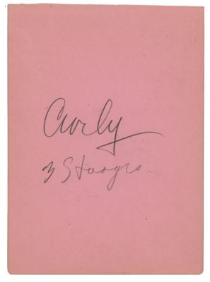 Lot #599 Three Stooges: Curly Howard Signature