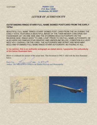 Lot #565 Beatles: Ringo Starr Signed Postcard - Image 3