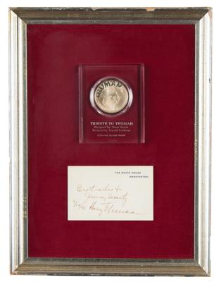 Lot #86 Harry S. Truman Signed White House Card