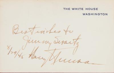 Lot #86 Harry S. Truman Signed White House Card - Image 2
