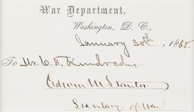 Lot #276 Edwin M. Stanton Signature - Image 2
