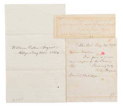 Lot #448 William Cullen Bryant (3) Signed Items - Image 1