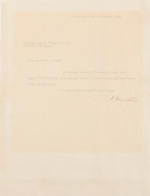 Lot #108 Albert Einstein Typed Letter Signed