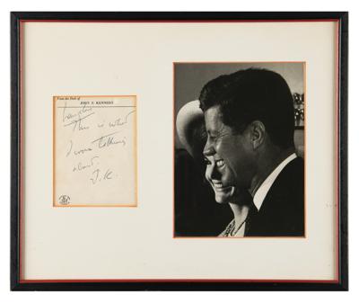 Lot #19 John F. Kennedy Autograph Note Signed