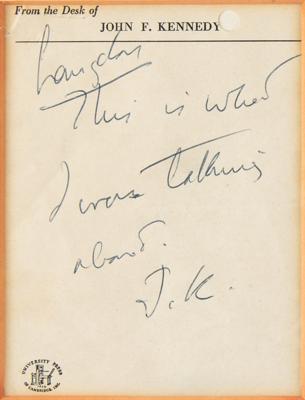 Lot #19 John F. Kennedy Autograph Note Signed - Image 2