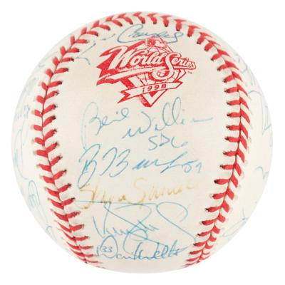 Lot #753 NY Yankees: 1998 Team-Signed Baseball - Image 2