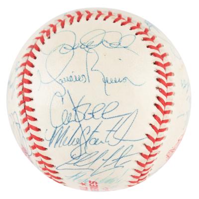 Lot #753 NY Yankees: 1998 Team-Signed Baseball - Image 5