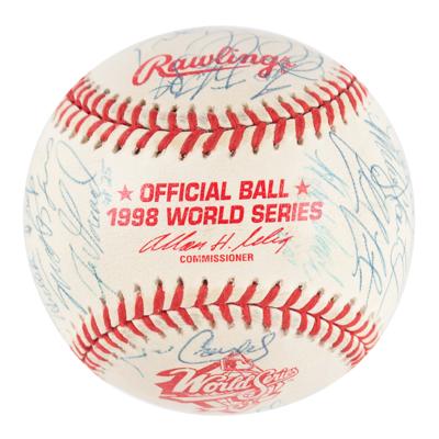 Lot #753 NY Yankees: 1998 Team-Signed Baseball - Image 7