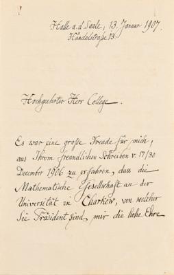 Lot #103 Georg Cantor Autograph Letter Signed - Image 1